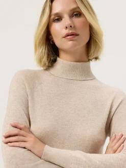 Clearance Turtle Neck Seamless Sweater In Wool Cashmere blend MULHER Camisolas