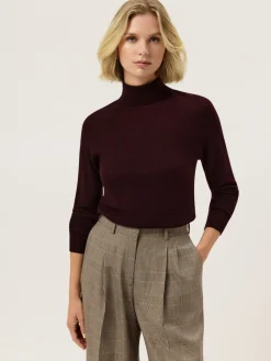 Clearance Turtle Neck Seamless Sweater In Wool Cashmere blend MULHER Camisolas