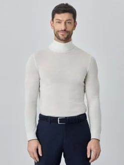 Discount Turtleneck Sweater With Long Sleeves In Extra Fine Merino Wool Camisolas