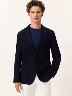 Discount Unstructured Cotton Blazer with Knit-Like Texture Blazers