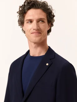 Discount Unstructured Cotton Blazer with Knit-Like Texture Blazers