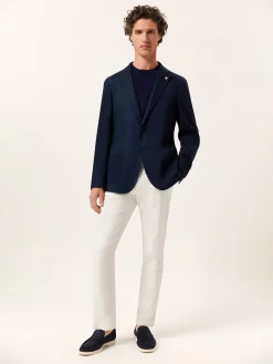 Discount Unstructured Twill Linen-Cotton Blend Blazer Blazers